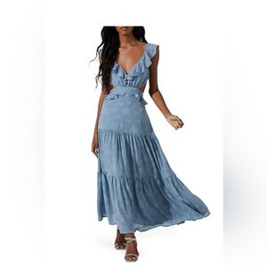 ASTR the Label Ruffled Cutout Maxi Dress